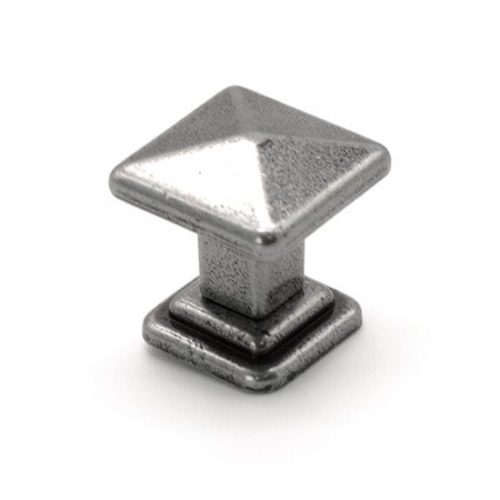 Ручка-кнопка Tower Square, Глянцевое олово, 32/35х35х29 мм, Классика, Metakor, Бельгия